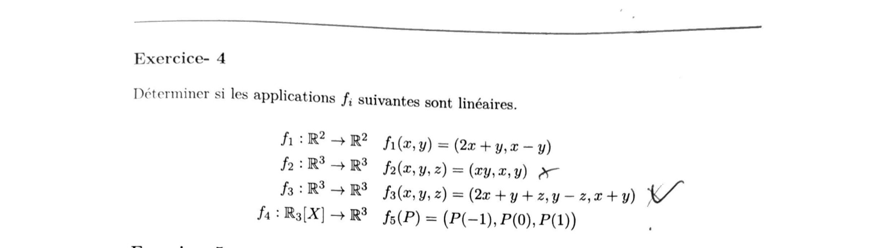 Énoncé TD2 Exercice 4 — f1, f2, f3, f4 à tester