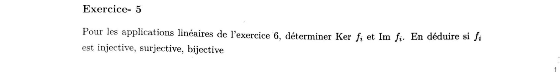 Énoncé TD2 Exercice 5 — Ker et Im des applications de l'exercice 4