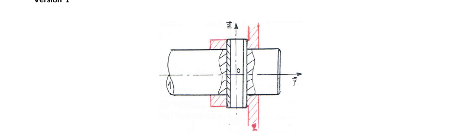 Énoncé Version 1 — arbre 1 (φ20) et poulie 2 (largeur 22) accouplés par une goupille élastique 3 (φ8) selon l'axe z