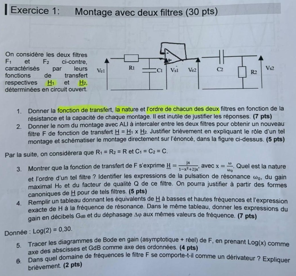 Énoncé exercice 1