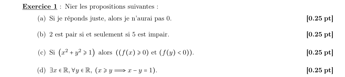 Énoncé exercice 1